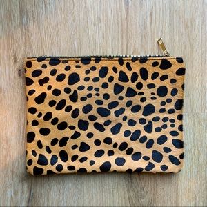 Nordstrom Leopard Print Zip Clutch, 2 pockets, great condition